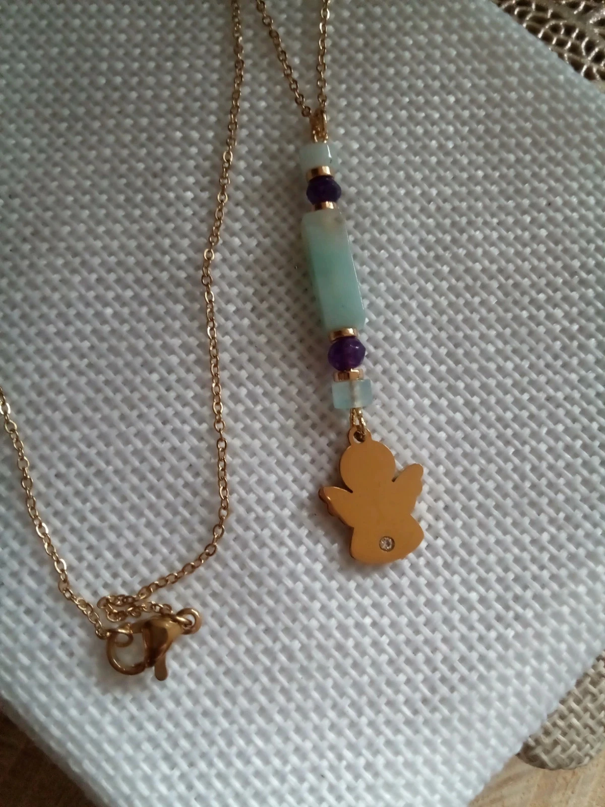 Collier ange et pierres semi précieuses – photo 4